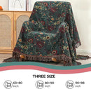 Boho Fall Throw Blanket for Bed，100% Ultra Cotton Soft Breathable Bed Throw Floral Printed Farmhouse Decor Rustic Bed Throws for Couch Sofa Quilt 80" x 90" by CozyNest Decor