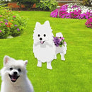 White Pomeranian Dog Planter Plant Pots,Cute Garden Dog Flower Planter,Dog Planters Birthday Gifts for Women,Office,Indoor/Outdoor Decor（9.45 * 6.65 * 12.13in） by GreenHaven Gardens