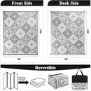 Pauwer Waterproof Outdoor Rug 8x10, Reversible Plastic Straw Patio Camping Rug, Indoor Outdoor RV Mat Carpet for Deck, Camper, Porch, Balcony, Backyard, Picnic, Clover Grey by GreenHaven Gardens