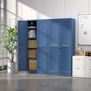 Kitchen Pantry Cabinet,71”Blue Metal Pantry Storage Cabinets with Doors and 4 Adjustable Shelves,Kitchen Cabinet with 2 Gold Handles,Tall Cabinet for Livingroom, by CozyNest Decor