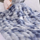 Tie-dye Blue Soft Comfy Throw Blanket for Couch Bedroom Faux Fur 50x60 Fluffy Blanket for Living Room Furry Bed Comforter Cozy Home Decor Gifts 860 GSM by CozyNest Decor