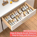 4-Tier Non-Slip Spice Drawer Organizer, 4-Pack Checkered Frosted Clear Acrylic, Expandable (11''-22'') Spice Rack for Kitchen Drawer Storage – Holds Seasonings, Herbs, and Spices (Jars Not Included) by CozyNest Decor