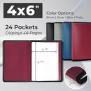 Dunwell Small Photo Album 4x6 (2-Pack, Ruby), Mounting Paper, 4 x 6 Photo & Art Portfolio Presentation Binder, 24 Sleeves Display 48 Pages, Professional Mini Picture Book for Artwork, Postcards by TinyTreasures Baby Boutique
