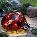 Elenon Ladybug Decor Solar Lights, Metal Ladybugs Outdoor Decorative Yard Art Garden Sculptures & Statues for Patio Yard Pathway by GreenHaven Gardens