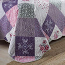 NEWLAKE Quilt Bedspread Sets-Floral Checkered Pattern Reversible Coverlet Set,King Size by CozyNest Decor
