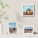 Vittanly 8x8 Picture Frames Set of 9, Shatter Resistant Plexiglass, Display 4x4 Pictures with Mat or 8x8 without Mat, Photo Frames for Wall Mount, Engineered Wood, White by CozyNest Decor
