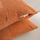 Fancy Homi 2 Packs Orange Long Lumbar Decorative Throw Pillow Covers 12x24 Inch for Couch Bed Sofa, Rustic Farmhouse Boho Home Decor, Soft Striped Corduroy Rectangle Accent Cushion Case 30x60 cm by CozyNest Decor