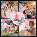 Bubble Gun, Upgraded 125 Holes Bubble Guns for Wedding, Pink Bubble Machine for Kids Age 3 4 5 6 7 8 9 10 11 12 Year Old, Big Bubble Blower Gun with Lights, Halloween Outdoor Party Favors by TinyTreasures Baby Boutique