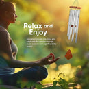 Nature’s Melody Premiere Grande Tunes Wind Chimes – Outdoor Windchime with 6 Tubes Tuned to E Pentatonic Scale, Rustproof Aluminum, Beech Wood & S Hook Hanger for Sympathy, Memorial Gift or Zen Garden by CozyNest Decor