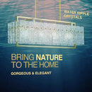 IKK Modern Gold Rectangle Chandeliers for Dining Room, Crystal Water Ripple Light Fixture, Elegant Farmhouse Linear Lighting for Kitchen Island, Bar Table, L33 x W9 x H12 by CozyNest Decor