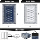 Pauwer Waterproof Outdoor Rug 6x9, Reversible Plastic Straw Patio Camping Rug, Indoor Outdoor RV Mat Carpet for Deck, Camper, Porch, Balcony, Backyard, Picnic, Bordered Navy by GreenHaven Gardens