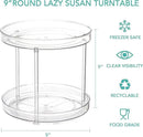 URALFA 2 Tier Lazy Susan Turntable, 9 Inch Clear Tiered Lazy Susan Organizer, 360 Rotating Spinner Organizer for Kitchen, Pantry, Counter, Sink by CozyNest Decor