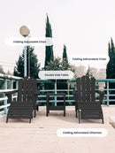 KINGYES Folding Adirondack Ottomans Set of 4 for Adirondack Chair, Black by CozyNest Decor