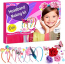 Headband Making Kit for Girls, DIY Hair Accessories Craft Set Make 12+ Fashion Headbands for Kids 5-12, Art Supplies with Ribbons & Charms, 5 Year Old Girl Birthday Gift Ideas, Girls Fashion Gift by TinyTreasures Baby Boutique