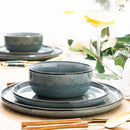 GBHOME Ceramic Dinnerware Sets for 4, 12 Pieces Stoneware Plates and Bowls Sets, Reactive Glaze Dishes -Scratch Resistant, Dishwasher&Microwave Safe, Space Blue by CozyNest Decor