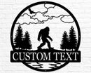 Outdoor Sasquatch Custom Name Metal Sign | Bigfoot Mountain Yard Art Decor | Metal Sasquatch Yeti Sign by CozyNest Decor