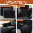 113" Oversized Cloud Couch, U Shape Sectional 4 Seat Sofa with Double Chaises, 2 Layer Cusions, Deep Seat Comfy Sofa, Upholstery Chenille Fabric for Living Room, Black by CozyNest Decor
