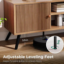 COMHOMA TV Stand for Living Room, Mid Century Modern Entertainment Center for 55/60/65 Inch TVs, Retro Brown TV Console with Fluted Door Cabinets and Open Adjustable Shelve Storage for Bedroom by CozyNest Decor