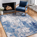 Washable Area Rugs 2'x3' Non-Slip Modern Abstract Soft for Living Room Entryway Bedroom Nursery, Print Pattern, Blue Grey Navy Gray by TinyTreasures Baby Boutique
