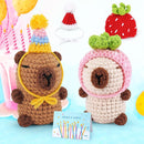 Crochet Kit for Beginners-2PCS Animals Brown and Beige Capybara Crochet Kit with Step-by-Step Video Tutorials, Stuffed Animal Knitting Kit for Adult Kids, Capybara Party Crocheting Kit for Birthday by TinyTreasures Baby Boutique