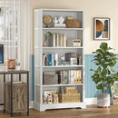 TVU 5-Shelf Wood Bookcase, 65 Inch Tall Bookshelf with Storage, Floor Standing Display Book Shelf，for Living Room Bedroom Study Office，Antique White by CozyNest Decor