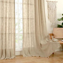 LAMIT Linen Curtains 84 Inches Long for Living Room, Bronze Grommet Linen Light Filtering Window Treatments Semi Sheer Burlap Drapes for Bedroom,2 Panels Set 60 x 84 Inch, Brown by CozyNest Decor
