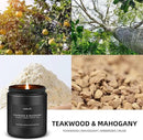 2 Pack Teakwood & Mahogany Candle | Scented Candles for Men, Man Gifts for Men - Masculine Candles - Soy Candle for Home Scented - 7oz Black Jar, Long Lasting by CozyNest Decor