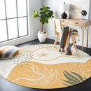 Lahome Boho Round Rugs - 6Ft Round Rug Washable Soft Circle Rugs for Living Room Non-Slip Ultra-Thin Large Round Dining Room Rug, Botanical Print Floor Throw Round Carpet for Bedroom Office Dorm Sofa by TinyTreasures Baby Boutique