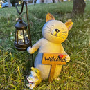 Cat Garden Statue with Solar Lantern: Cat Outdoor Figurine Decorations -Solar Garden Statue Decor for Patio,Balcony,Yard, Lawn - Gift for Mom, Grandma,Women, Housewarming,Birthday by CozyNest Decor