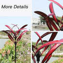 82 inch Wind Spinners Outdoor - Extra Large Metal Wind Sculptures & Spinner with Stake, Big Clearance Windmills for The Yard and Garden, Tall Yard Art Decor-Burgundy Red by GreenHaven Gardens