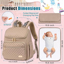 Weitars Diaper Bag Backpack Large Baby Diaper Bag with Changing Pad Travel Diaper Backpack,Baby Bag for Boys Girls,Stroller Straps,5 Insulated Pockets (Khaki) by TinyTreasures Baby Boutique