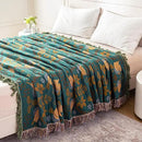 MSGKV Boho Throw Blanket Queen Size Cotton Blanket for Couch and Sofa Living Room Blanket Summer Bed Cozy Gauze Blanket 90" x 90" by CozyNest Decor
