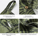 Linen Hanging Laundry Bag, 100% Linen Leaf Print Over The Door Laundry Hamper with Buttons and Zipper, Space Saving Door Hampers for Laundry Dirty Clothes Home Travel, Green, 19.7x27.5inches by CozyNest Decor
