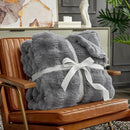 Cozy Bliss Faux Fur Throw Blanket for Couch, Fuzzy Soft Plush Thick Bubble Blanket for Sofa Bedroom Living Room,50 * 60 Inches Light Grey by CozyNest Decor