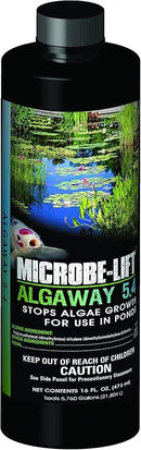 MICROBE-LIFT ALGA16 Algaway 5.4 Algae Control Treatment for Ponds and Water Gardens, Safe for Koi Fish, Goldfish, Plants, and Decorations, 16 Ounces by GreenHaven Gardens