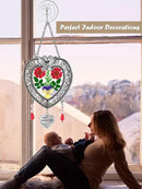 KY&BOSAM Suncatcher Happy Mother’s Day Stained Glass Tree of Life Heart Gifts Garden Ornament Wind Chimes for Windows Pressed Flower Between Heart in Glass Metal Engraved Charm as by GreenHaven Gardens