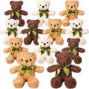 HyDren 12 Pack Bear Stuffed Animals 10 Inch Operation Christmas Bulk Items Small Bear Party Favors Plush Toys for Baby Shower Centerpiece Christmas Birthday Gifts(White, Light Brown, Dark Brown) by TinyTreasures Baby Boutique