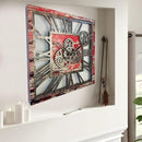 The Gears Clock 24'' Inch Square Real Moving Gear Wall Clock Vintage Industrial Oversized Rustic Farmhouse (Red Lava) by CozyNest Decor