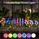 Solar Garden Lights - 6 Pack Solar Flowers with Lily Rose Delphinium, Waterproof Gardening Gifts for Mom, Grandma, Women - Multi-Color Changing Outdoor Lights for Garden, Yard, Patio, Lawn by GreenHaven Gardens
