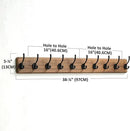 Dseap Wall Mounted Coat Rack: 38-1/4" Long, Patented, Heavy-Duty, 10-Double-Hooks Wooden Hanger Rail for Winter Coats, Hat, Jacket, Clothing - Natural & Black by CozyNest Decor