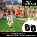 Ninja Warrior Obstacle Course for Kids Backyard with A Pair of Knee Pads, 60’ Ninja Slackline and Slackline Protective Tube with Unique Obstacles Climbing Net, Ninja Wheel, Monkey Bars, Gym Rings by TinyTreasures Baby Boutique