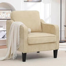 Accent Chair for Living Room, Mid Century Modern Reading Chair for Bedroom, Upholstered Armchair with Side Pockets, Comfy Single Sofa Side Chair for Office, Apartment, Small Room, Light Brown by CozyNest Decor