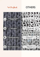 YnM Chunky Throw Blanket, Medium-Weight, Hand Knitted with Chenille Yarn, Skin Friendly, Ventilated and Breathable, Machine Washable, Home Décor Piece for Couch, Sofa and Bed (Lava Grey, 40x50 Inch) by CozyNest Decor