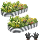 Garden 2Pcs 4x2x1ft Galvanized Raised Garden Bed Kit - Metal Planter Boxes for Vegetables/Herbs/Flowers, Heavy-Duty Steel Outdoor Garden Box with Reinforced Edges by GreenHaven Gardens