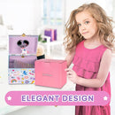 Jewelkeeper Musical Jewelry Box with Alphabet Sticker - Personalize with Names - with 1 Pullout Drawer and Spinning Unicorn Doll - Beautiful Dreamer Tune - Ideal for Kids 5 and Up - 5.37"Lx7.25"Wx4"H by TinyTreasures Baby Boutique