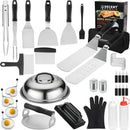 Griddle Accessories Kit, 39PCS Flat Top Grill Accessories Set, Griddle Accessories Set with Basting Cover, Spatula, Scraper, Burger Press, Tongs, Cleaning Kit by GreenHaven Gardens