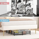 Under Bed Storage Containers With Wheels - 2 Pcs Large Bamboo Wood Rolling Underbed Shoe Storage Bins With Dust Bags for Clothes Blankets, Duvet Covers Snacks Toys (Black) by CozyNest Decor