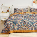 Boho Muslin Blanket for Adults 4-Layer Gauze Twin Size Soft Cozy 100% Cotton Summer Cooling Blanket Wheel Floral Decor for Sofa Bed Coverlet Both Sides (A Luck Wheel, Twin 60 x 80 in) by CozyNest Decor