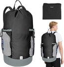 BALEINE 120L Laundry Bag Backpack, 900D Oxford Fabric Large Travel Laundry Bags with Shoulder Straps and 2 Mesh Pockets for College Dorm, Apartment, Laundromat (Black, 120L) by TinyTreasures Baby Boutique