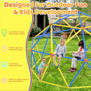Gardenature 10FT Climbing Dome, Outdoor Jungle Gym for Kids, Geometric Dome Climber Supporting 880 Lbs Anti-Rust Metal Outdoor Play Structure ASTM Approved Blue & Yellow by TinyTreasures Baby Boutique